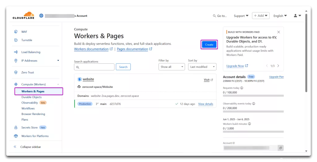 Cloudflare new pages storage